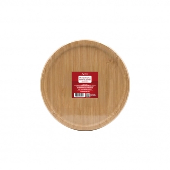 Petisqueira Prato Redondo de Bambu 25 x 25 x 1,5 cm