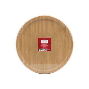 Petisqueira Prato Redondo de Bambu 30 x 30 x 1,5 cm
