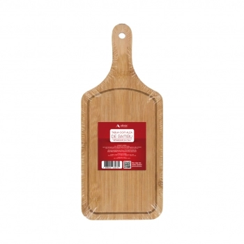 Tábua com Alça de Bambu 14 x 33 x 1,0 cm