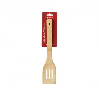 Utensílio Espátula Vazada de Bambu 30 cm