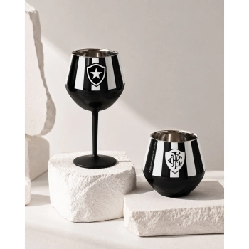 Taça ou copo térmico inox 2 em 1 360 ml Botafogo na luva com 1
