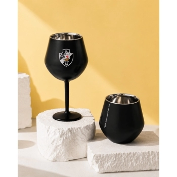 Taça ou copo térmico inox 2 em 1 360 ml Vasco na luva com 1