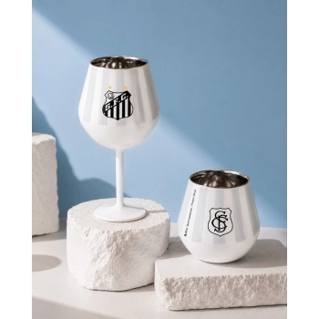 Taça ou copo térmico inox 2 em 1 360 ml Santos na luva com 1