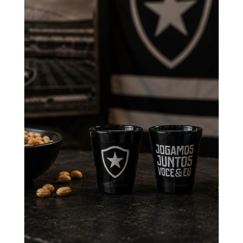 Copo de vidro shot 55 ml Botafogo na luva com 2 - Juntos