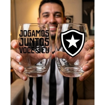 Copo de Vidro Long Drink Belize 470 ml Botafogo - Juntos - Luva com 2