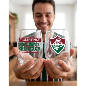Copo de vidro long drink Belize 470 ml Fluminense luva com 2 - Sem Igual