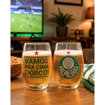 Copo de vidro long drink Belize 470 ml Palmeiras luva com 2 - Pra Cima