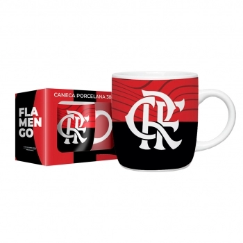 Caneca Porcelana City 380 ml Times Flamengo luva com 1