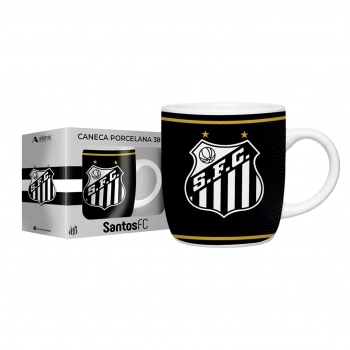 Caneca Porcelana City 380 ml Times Santos – Luva com 1
