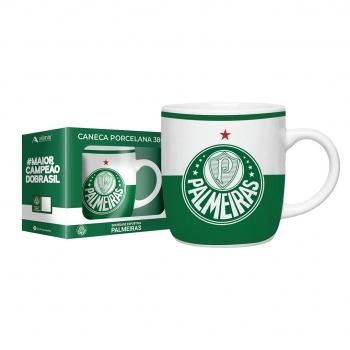 Caneca Porcelana City 380 ml Times Palmeiras – Luva com 1