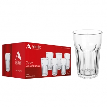 Copo de Vidro Long Drink Casablanca 360 ml