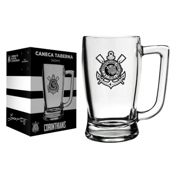 CANECA CERVEJA TABERNA 340 ML CORINTHIANS NA LUVA
