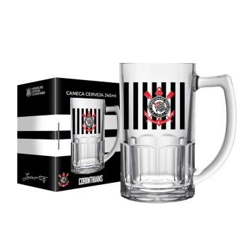 Caneca de Vidro Cerveja 340 ml Corinthians – Luva com 1