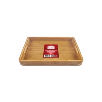 Bandeja Retangular Pequena de Bambu 33 x 22 x 4 cm