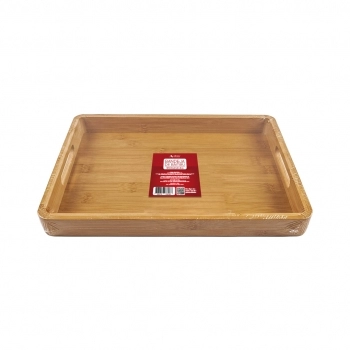 Bandeja Retangular Média de Bambu 40 x 28 x 4 cm