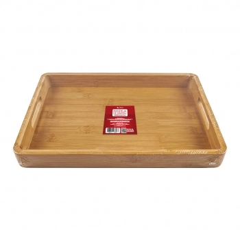 Bandeja Retangular Grande de Bambu 46 x 33 x 4 cm