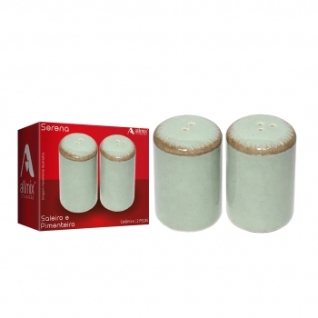 Conjunto Sal e Pimenta Cerâmica Serena com 2 – Menta