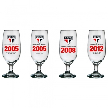 TACA CERVEJA FLORIPA 300 ML SAO PAULO LUVA COM 4