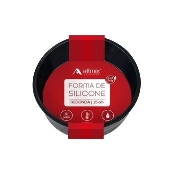 Utensílio Forma Redonda Bolo Silicone Preto 15cm